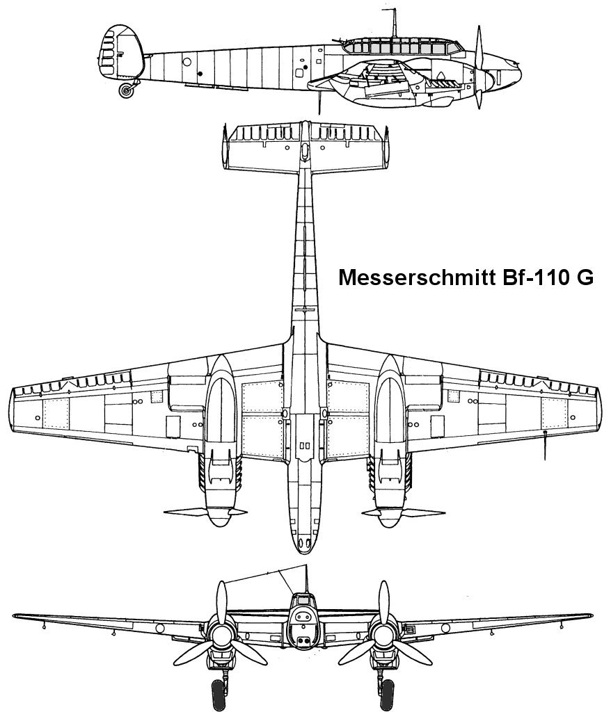 чертеж Мессершмитт Bf.110